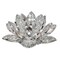Kingston Living 8.25" Silver and Clear Crystal Lotus Votive Candle Holder